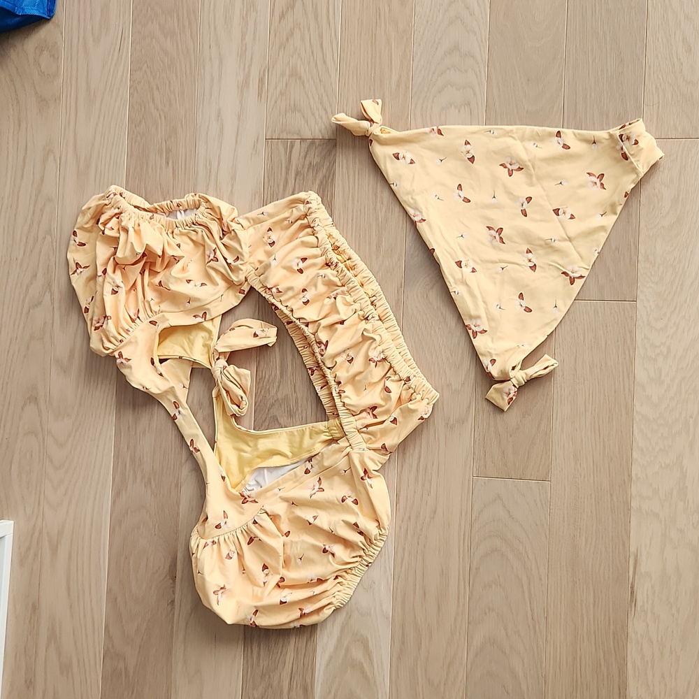 WeWoreWhat Yellow Floral Bikini - Top and Bottom - Picture 3 of 3